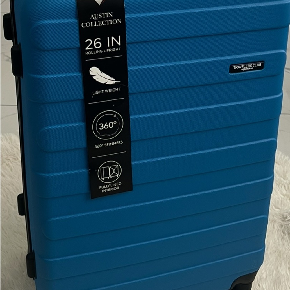 Blue 26-Inch Rolling Upright Suitcase